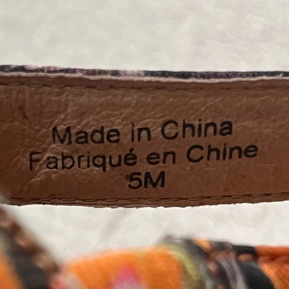 Anthropologie Miss Albright Tropical Floral Wedge Sandals-Women’s 5-Orange Multi - Picture 15 of 15